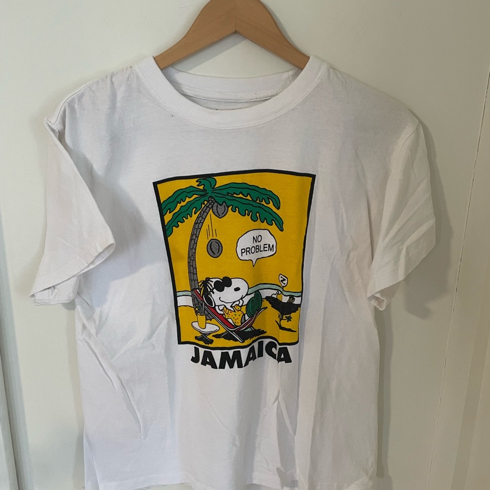Snoopy Jamaica Cartoon Shirt Youth Large